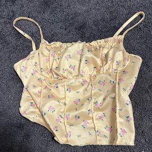 Floral Yellow Camisole Top